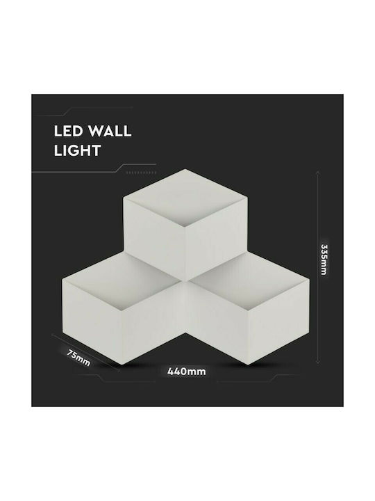 V-TAC Modern Lamp Wall with Integrated LED and Natural White Light 44x33.5x7.5cm