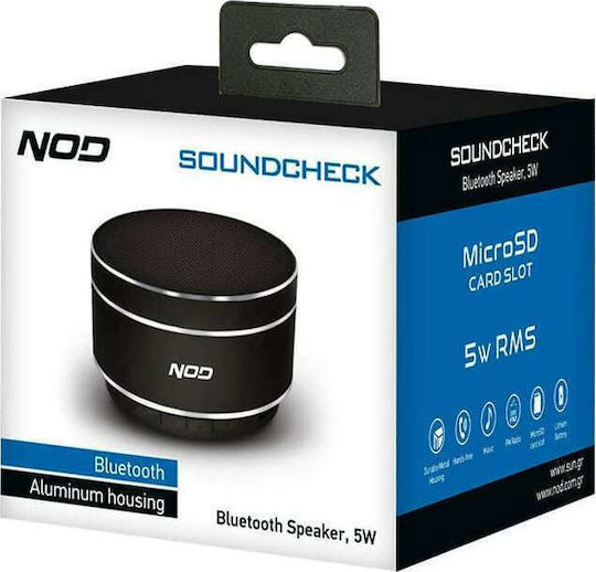 NOD Soundcheck Ηχείο Bluetooth 5W με Ραδιόφωνο και Διάρκεια Μπαταρίας έως 4 ώρες Μαύρο