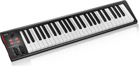 iCON Tastatura Midi cu 49 taste Negru
