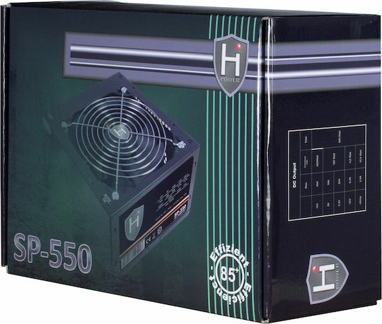 Inter-Tech HiPower SP-550 550W Μαύρο Τροφοδοτικό Υπολογιστή Full Wired