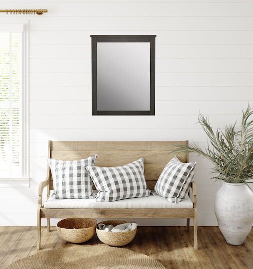 HomeMarkt Rosemary Oglindă de Perete cu Maro Ramă din Lemn 93x72cm 1buc
