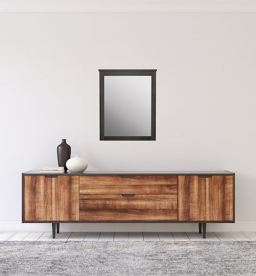 HomeMarkt Rosemary Oglindă de Perete cu Maro Ramă din Lemn 93x72cm 1buc