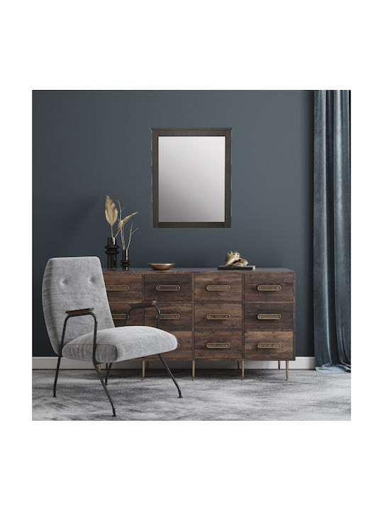 HomeMarkt Rosemary Καθρέπτης Τοίχου με Καφέ Ξύλινο Πλαίσιο 93x72cm