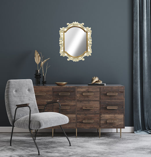 Homeplus Wall Mirror Oval with Gold Plastic Frame 75x60cm 1pcs
