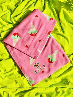 Tortue Ice Cream Kids Beach Towel Pink 140x70cm