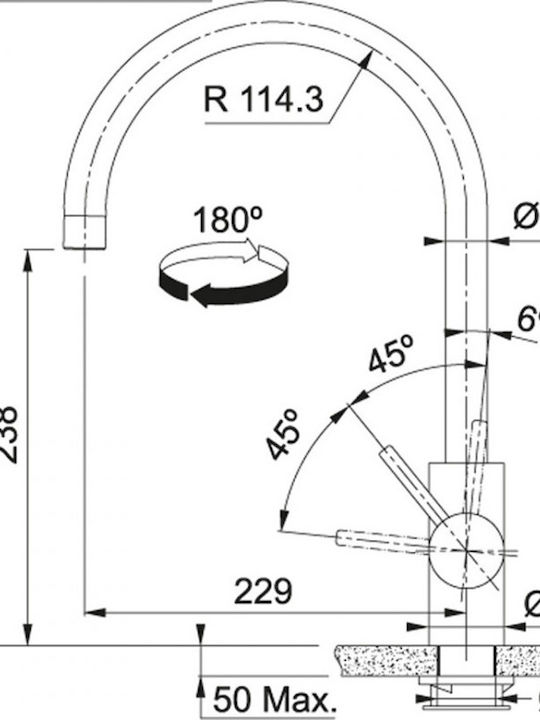 Franke Eos Neo Standard Groß Küchenarmatur Zähler Edelstahl Silber