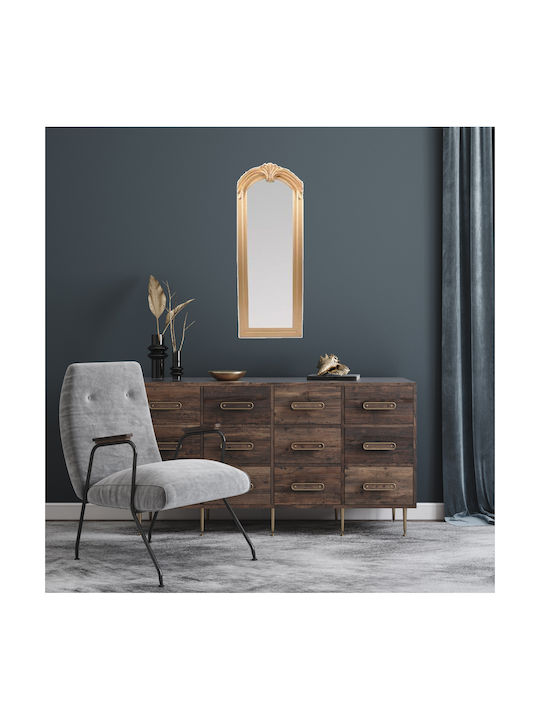 Fylliana Η6404 Oglindă de Perete cu Auriu Ramă din Plastic 110x41cm 1buc