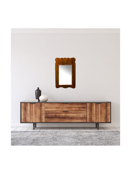 Artekko Iqeocsug Wall Mirror with Coffee Wooden Frame 90x60cm 1pcs