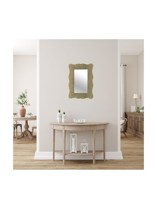 Inart Wall Mirror with Gold Wooden Frame 80x60cm 1pcs