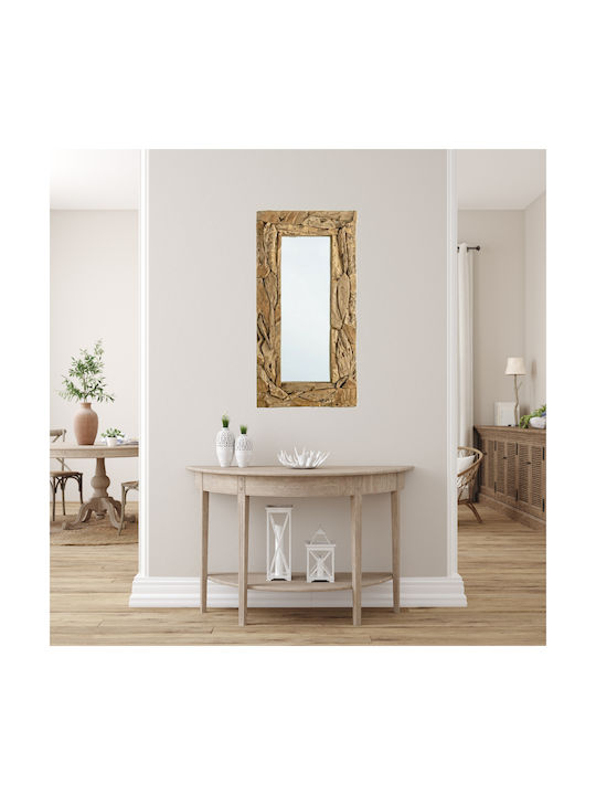 Bizzotto Wall Mirror Full Length with Brown Wooden Frame 120x60cm 1pcs