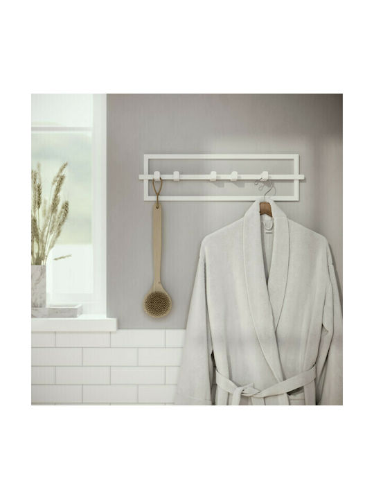 Umbra Metal Wall Hanger Cubiko with 5 Slots White 53x6x15cm