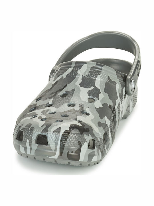Crocs Classic Printed Camo Anatomic Clogs Light Grey / Neo Mint