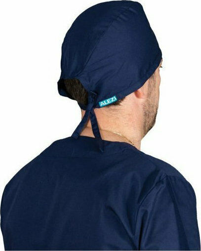 Alezi Unisex Blue Surgical Cap Cotton and Polyester