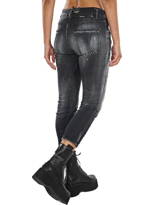 Dsquared2 Cool Girl Women's Jean Trousers with Rips in Slim Fit Black