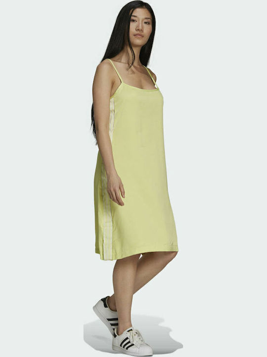 Summer Midi Athletic Dress with Spaghetti Straps Pulse Yellow