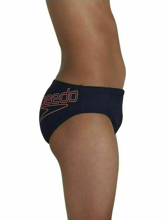 Speedo Logo Brief Kinder Badeanzug Badeslips Blau