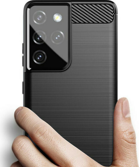 Hurtel Carbon Flexible Back Cover Σιλικόνης Μαύρο (Galaxy S21 Ultra 5G)