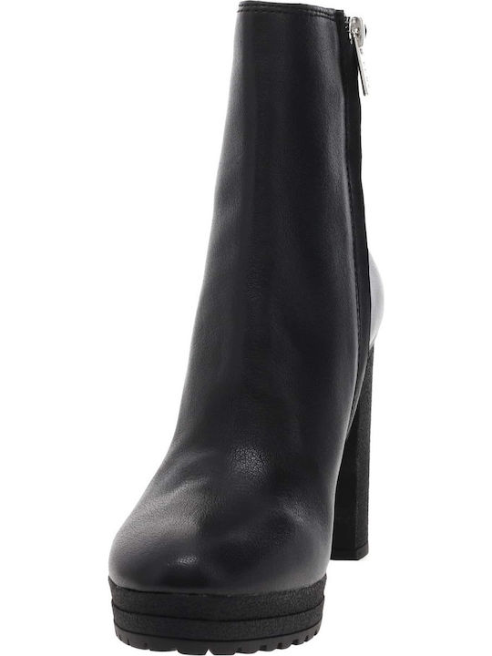 Tessi Leather Women's Ankle Boots with High Heel Black