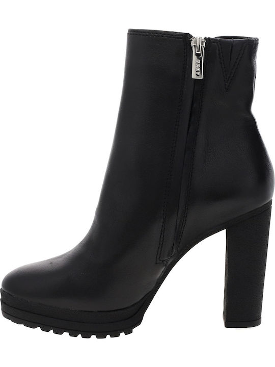 Tessi Leather Women's Ankle Boots with High Heel Black