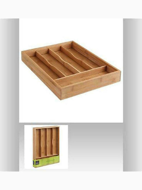 Secret de Gourmet Besteckeinsatz für Schubladen Hölzernes 34x25x4,2cm Braun
