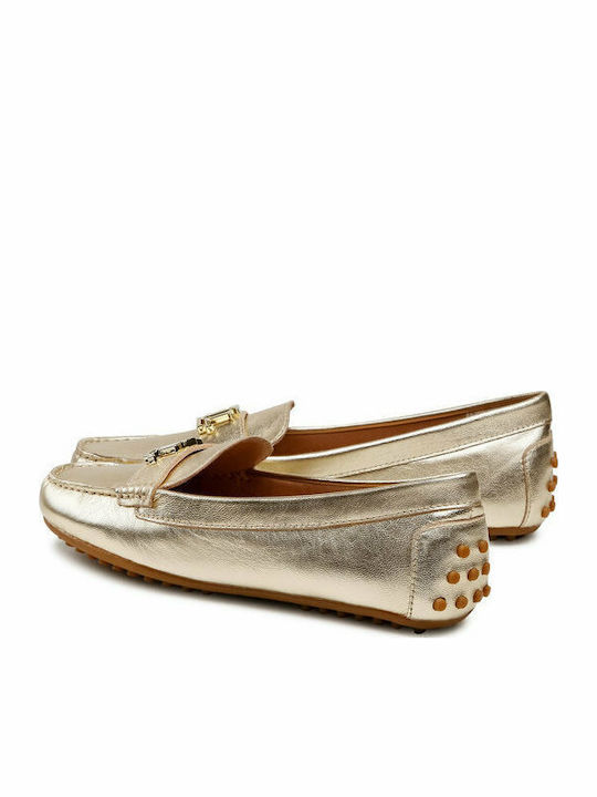 Barnsbury Leather Women's Loafers in Gold Color
