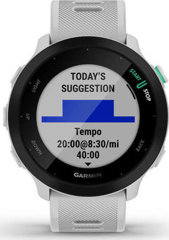 Garmin Forerunner 55 42mm Αδιάβροχο Smartwatch με Παλμογράφο (White)