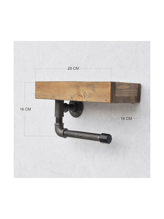 HomeMarkt Wall-mounted Paper Holder Metallic Brown