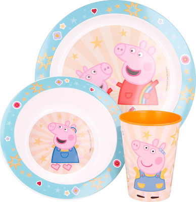 Stor Feeding Set Peppa Pig made of Plastic Multicolour 3pcs for 2+ months