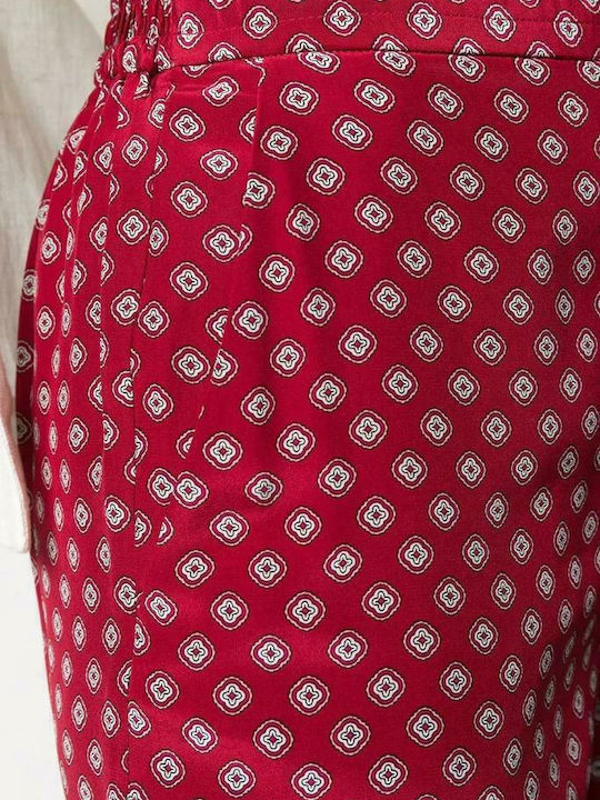 Damen Stoff Hose Burgundisch