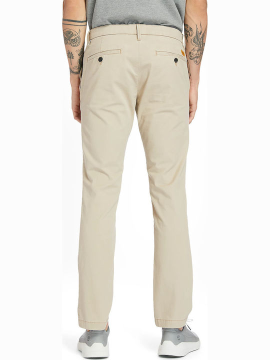 Stretch Twill Pantaloni Chino cu Croială Slim Bej
