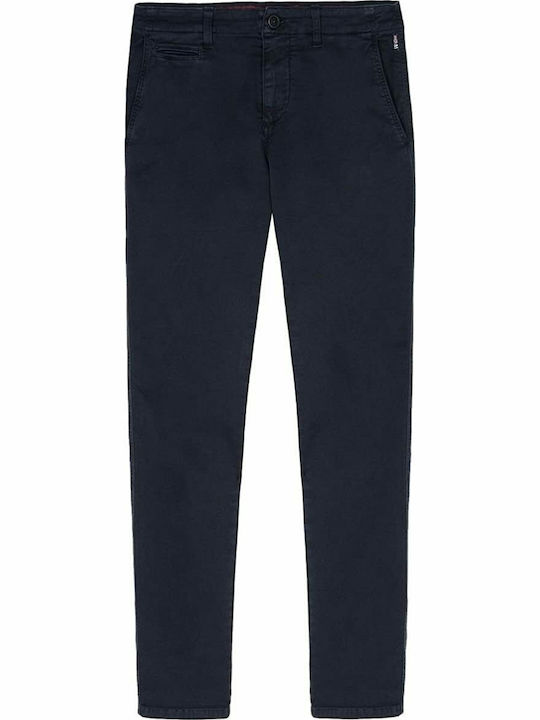 Mana Trousers Chino Elastic in Slim Fit Navy Blue