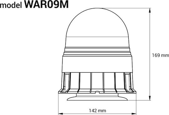 AMiO Φάρος Αυτοκινήτου LED 12 / 24V Αδιάβροχος 10cm με Πορτοκαλί Φωτισμό