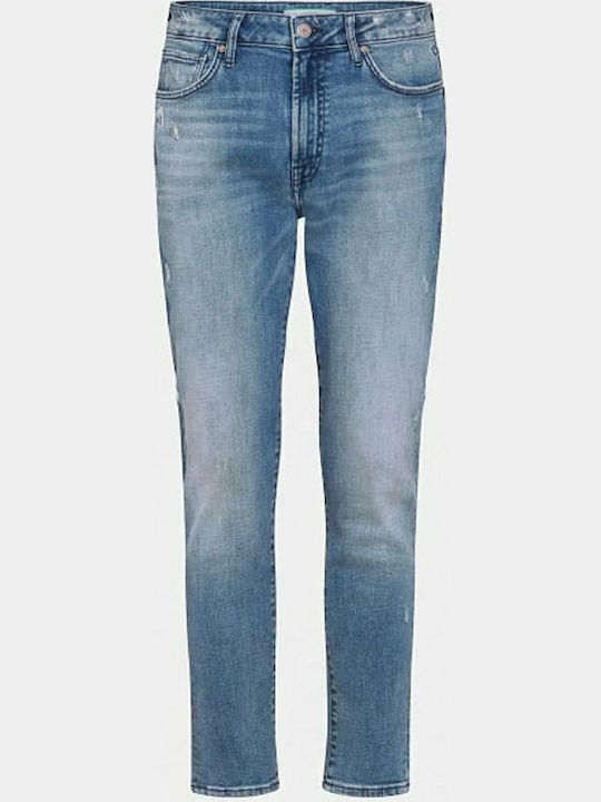 Drake Ανδρικό Παντελόνι Τζιν με Slim Straight Εφαρμογή Μπλε