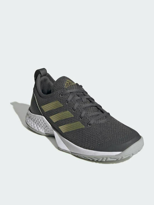 adidas Court Control Γυναικεία Παπούτσια Τένις για Όλα τα Γήπεδα Grey Six / Gold Metallic / Cloud White