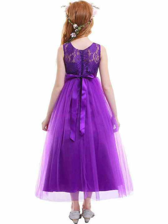 Meng Baby Kids Dress Sleeveless Purple