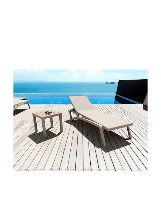 Ocean Auxiliary Outdoor Free Standing Polypropylene Table Taupe 45x45x45cm