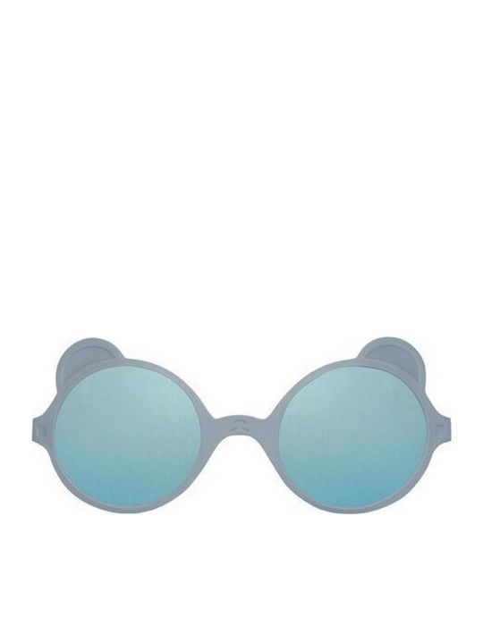 KiETLA Ourson Unbreakable Kids Sunglasses with Silver Blue Mirror Lens for 2-4 Years