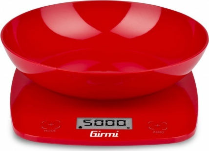 Girmi PS01 Ψηφιακή Ζυγαριά Κουζίνας με Κάδο έως 5kg Red