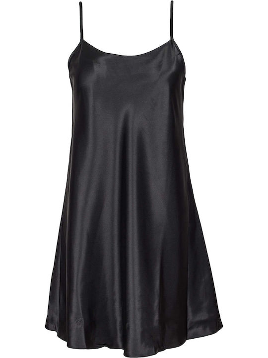 Luna Women's Satin Robe Black 6003