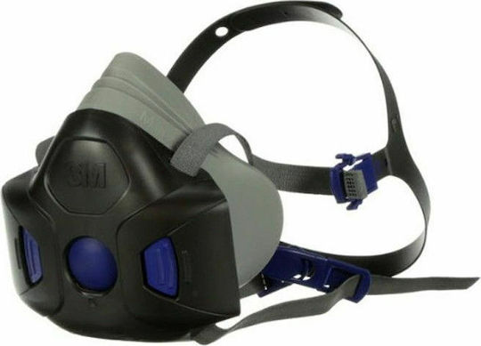 3M Mask Half Face with Replaceable Filters HF803 Secure Click Black