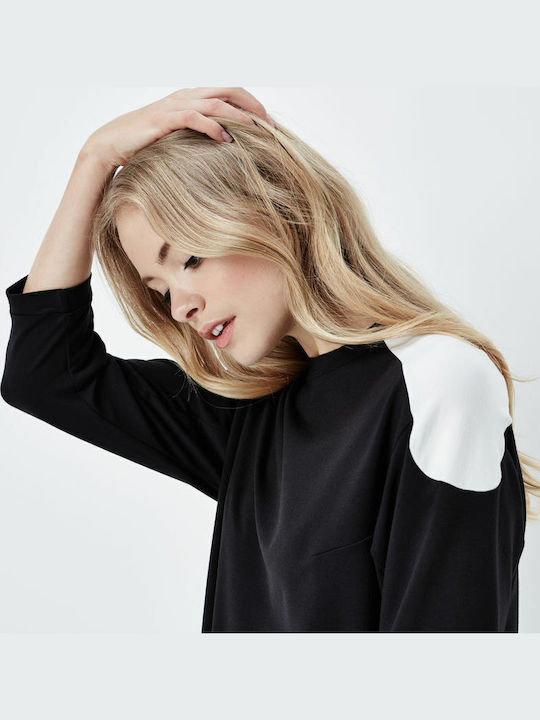 Damen Bluse mit 3/4 Ärmel Schwarz