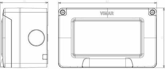 Vimar Surface Mounted Electrical Box IP55 4M for Mechanisms in Gray Color