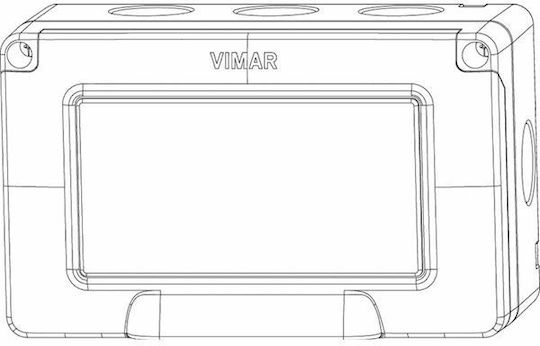 Vimar Surface Mounted Electrical Box IP55 4M for Mechanisms in Gray Color