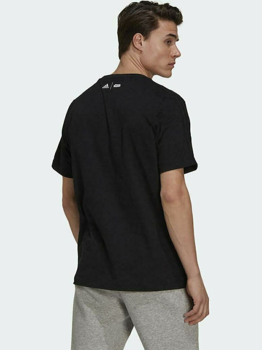 Adidas X Star Wars The Mandalorian Ανδρικό T-shirt Μαύρο με Στάμπα