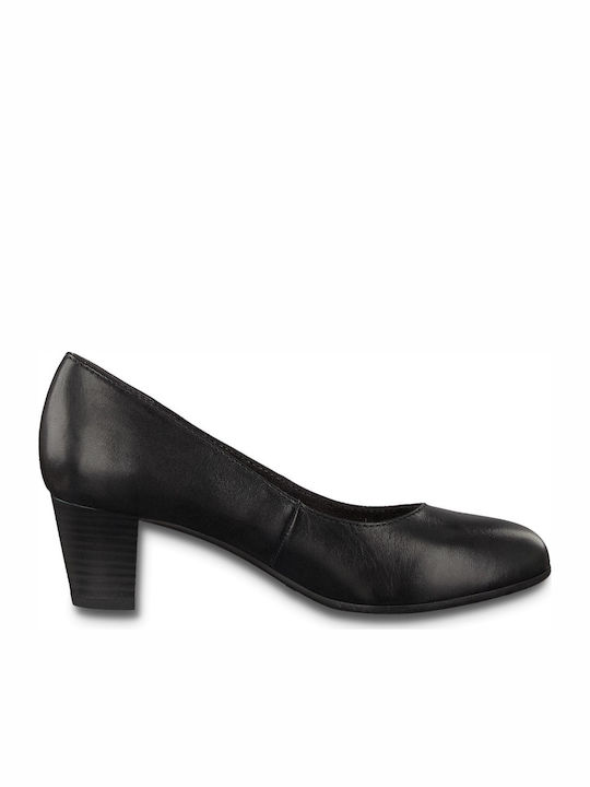 Jana Anatomic Leather Black Heels