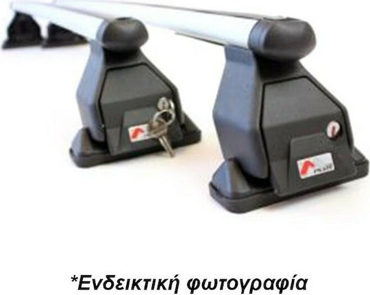Menabo Metallic Car Roof Bars 112cm for BMW Series 1 5D for Cars with Factory Roof Bars Set with Roof Rack Legs Black