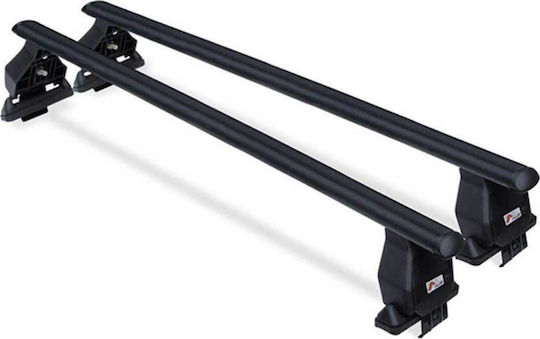 Menabo Car Roof Bars Metallic 130cm for Mercedes-Benz C Class 4D with Roof Rack Legs Black