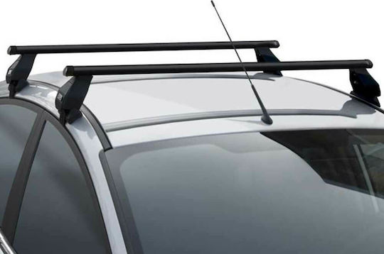 Menabo Car Roof Bars Metallic 112cm for Renault Espace 4D Set with Roof Rack Legs Black