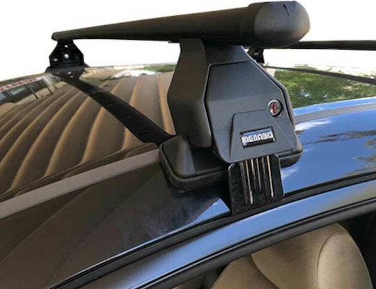 Menabo Metallic Car Roof Bars for Citroen C5 4D Set with Roof Rack Legs Black
