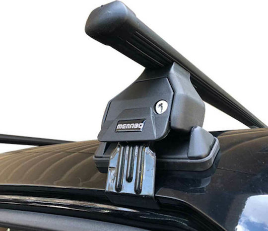 Menabo Metallic Car Roof Bars for Citroen C5 4D Set with Roof Rack Legs Black